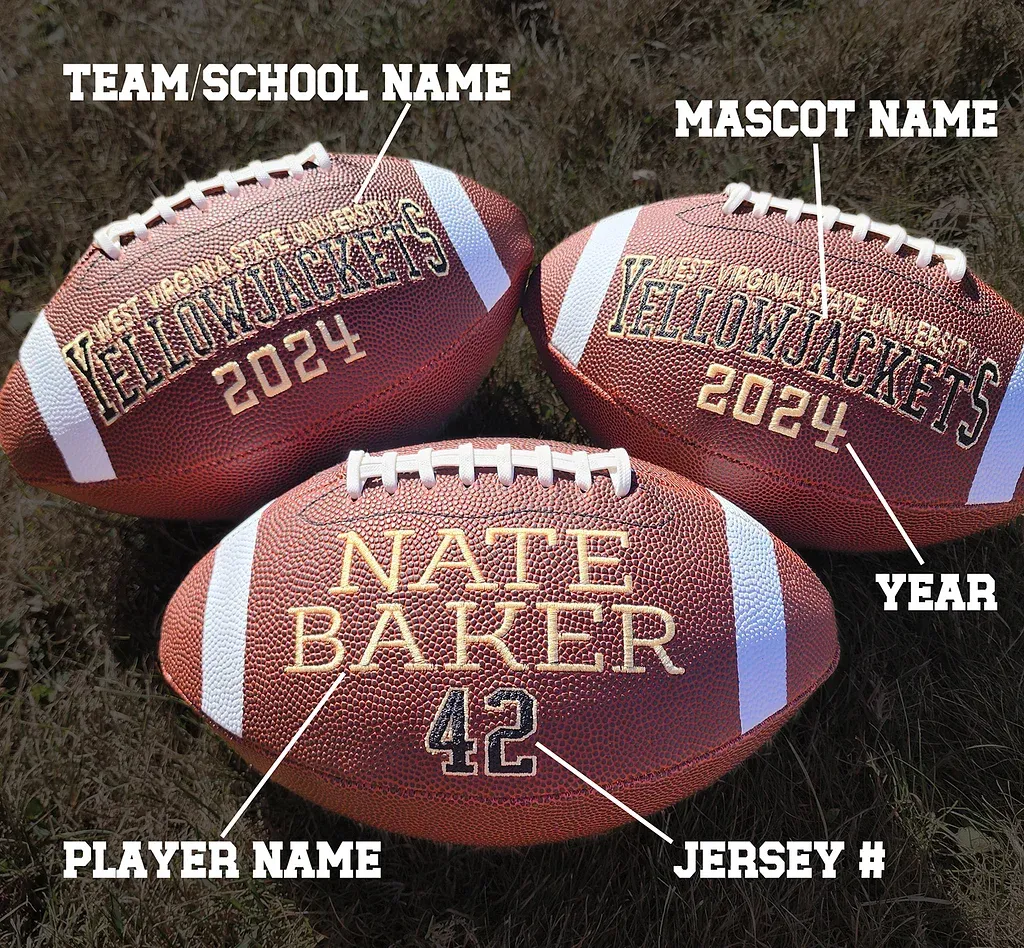 Custom Embroidered Football, Senior Gift, Graduation Gift, Class Of 2025