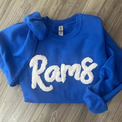 Custom Oversized Team Chenille Embroidered Sweatshirt
