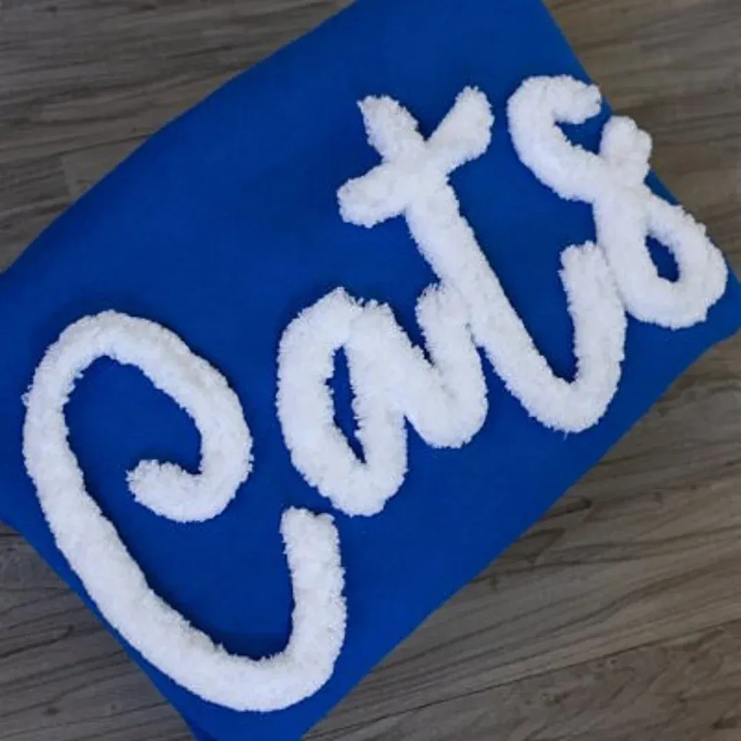 Custom Oversized Team Chenille Embroidered Sweatshirt