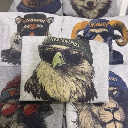 Custom Spirit Animal Football Sweatshirt – City Team Game Day Pullover