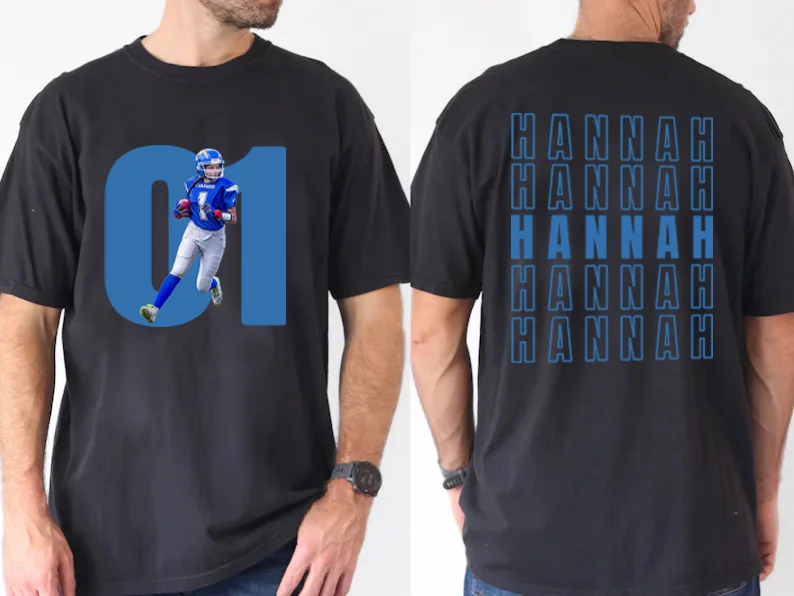 Matching Game Day Tees For Dad & Kids – Custom Football Photo Shirts For Team Spirit!