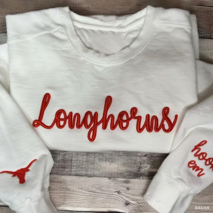 Personalization VINTAGE 3D Embroidery Unisex Hand Distressed Crew