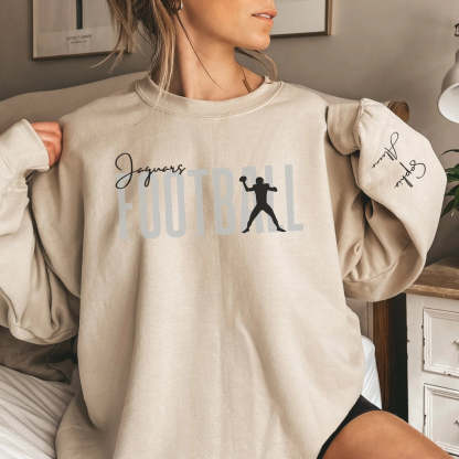 Personalized Modern Football Sweatshirt With Football Player's Name On The Sleeve