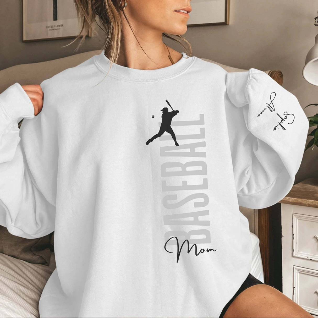 Personalized Modern Baseball T-shirt With Baseball Player's Name On The Sleeve