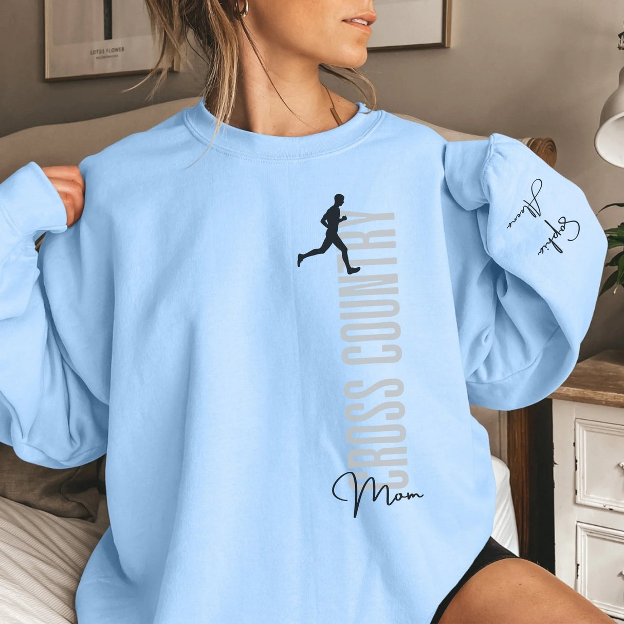 Personalized Cross Country T-Shirt With The Trail Runner's Name Printed On The Sleeve
