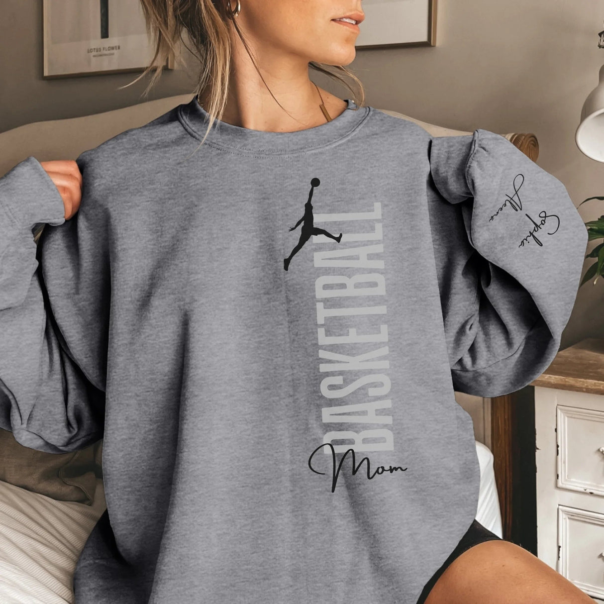 Personalized Basketball T-Shirt With Basketball Player's Name Printed On The Sleeve