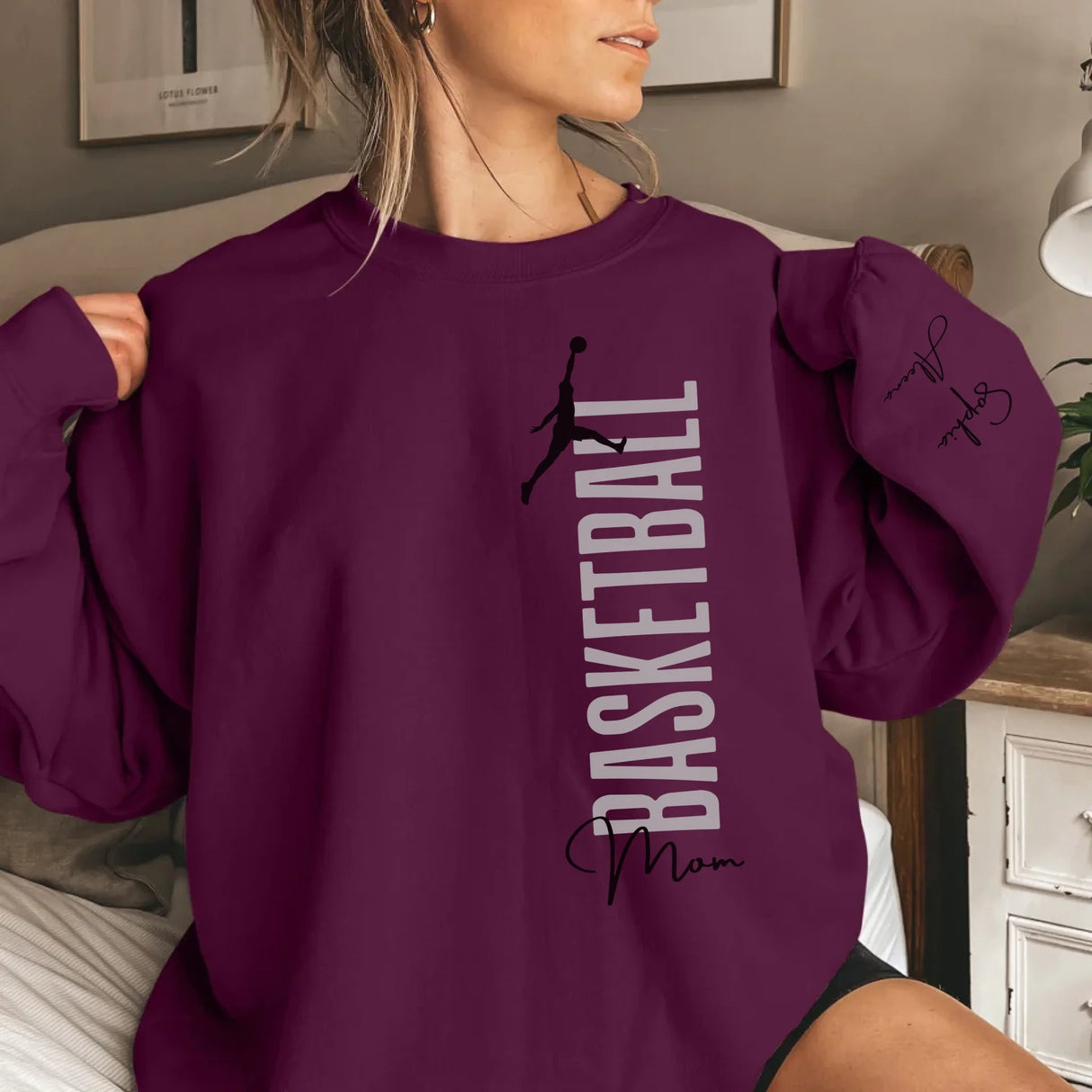 Personalized Basketball T-Shirt With Basketball Player's Name Printed On The Sleeve