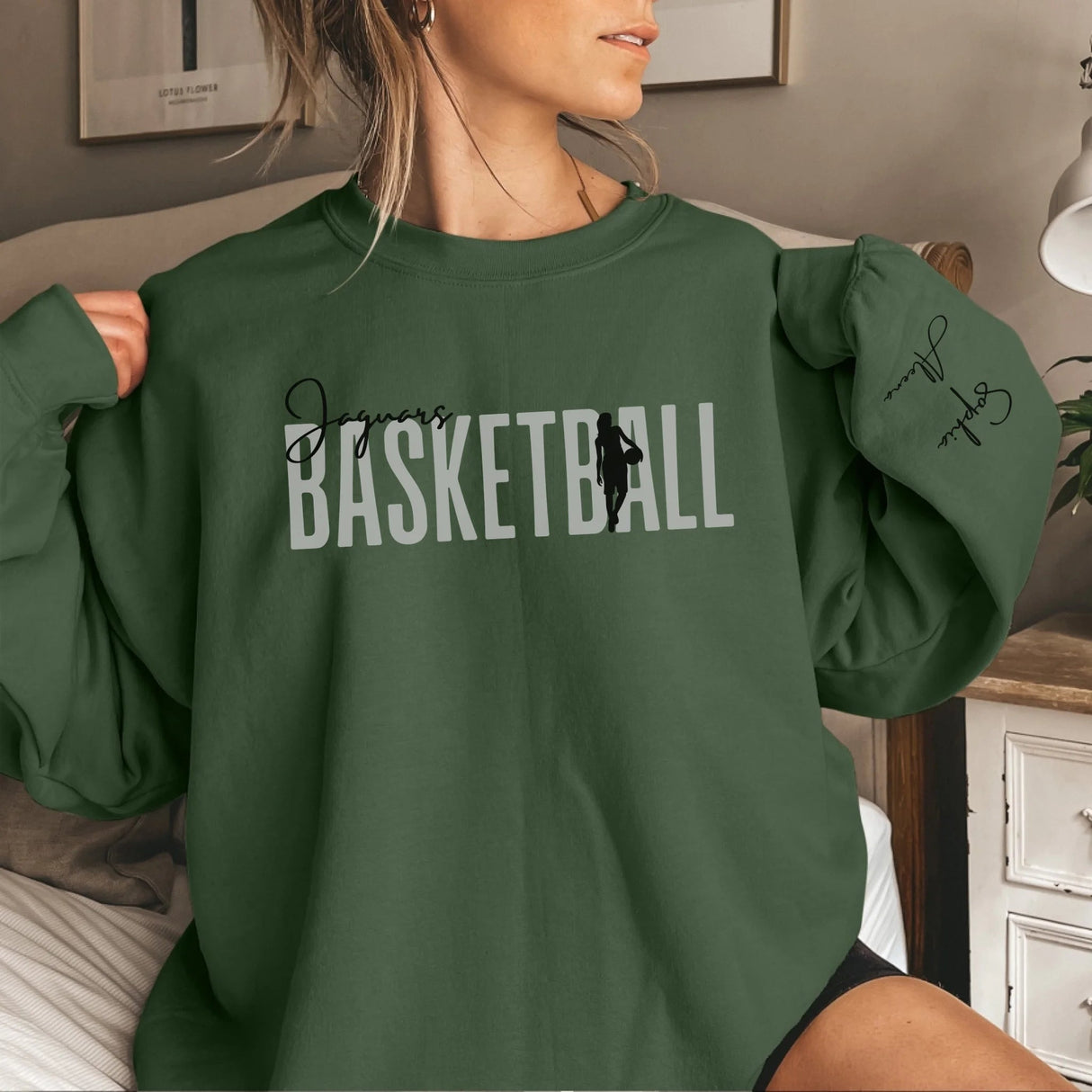 Personalized Basketball T-Shirt With Basketball Player's Name Printed On The Sleeve