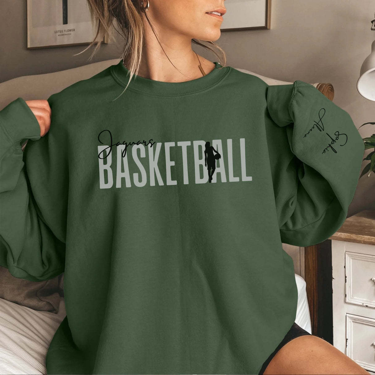 Personalized Basketball T-Shirt With Basketball Player's Name Printed On The Sleeve