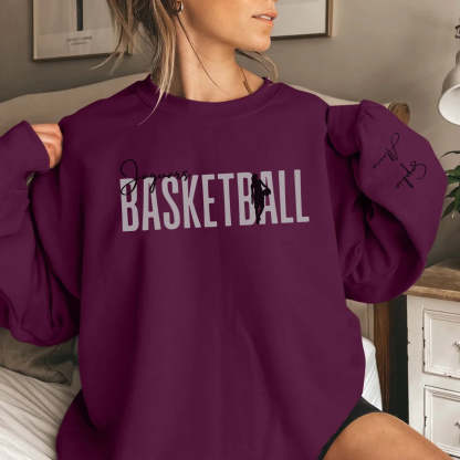 Personalized Basketball T-Shirt With Basketball Player's Name Printed On The Sleeve