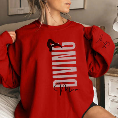 Personalized Diving Sweatshirt With Diver's Name Printed On The Sleeve
