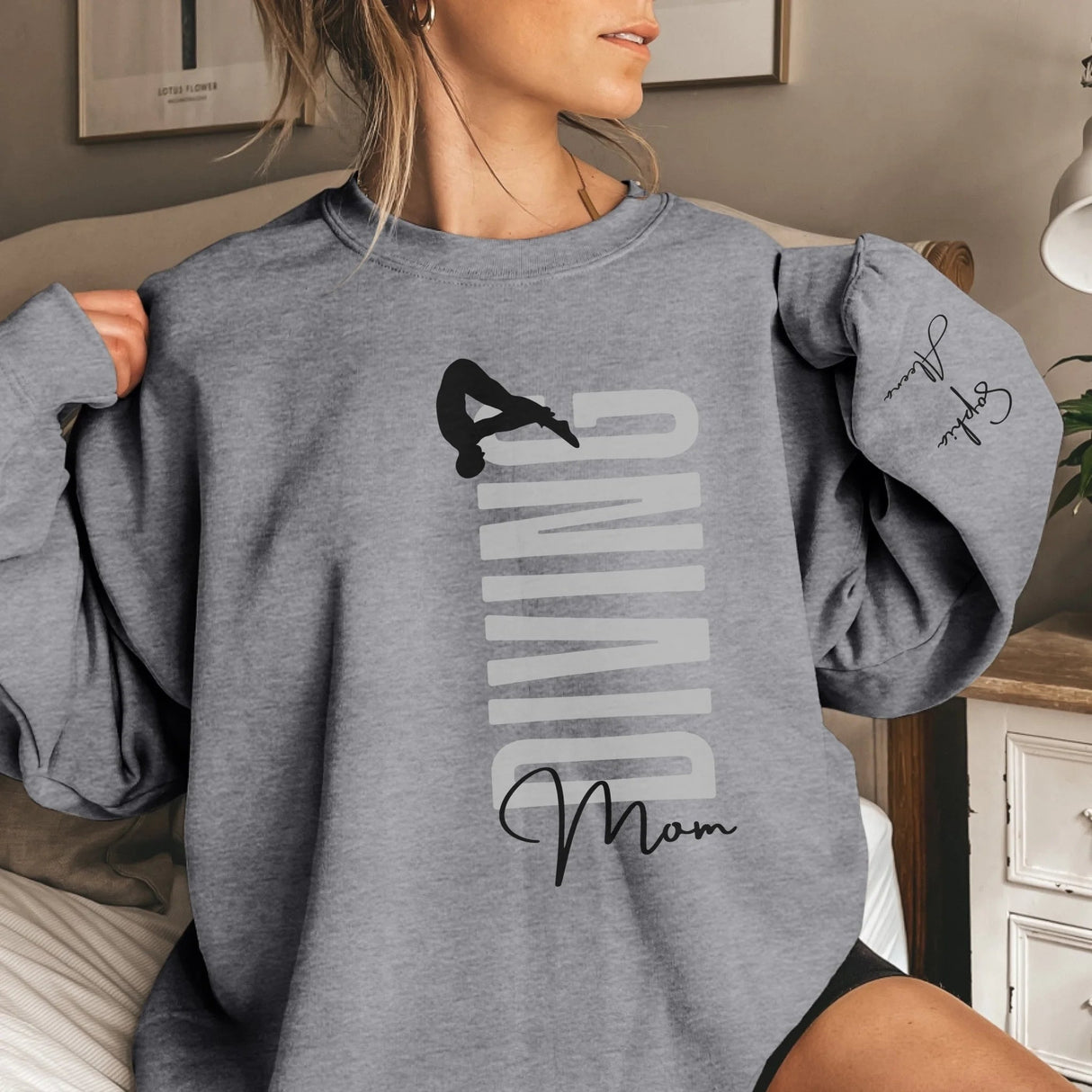 Personalized Diving Sweatshirt With Diver's Name Printed On The Sleeve