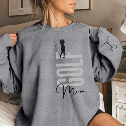 Personalized Golfer Sweatshirt With Diver's Name Printed On The Sleeve