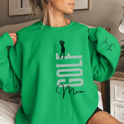 Personalized Golfer Sweatshirt With Diver's Name Printed On The Sleeve