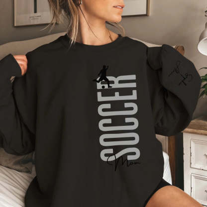 Personalized Soccer Sweatshirt With Soccer Player's Name Printed On The Sleeve