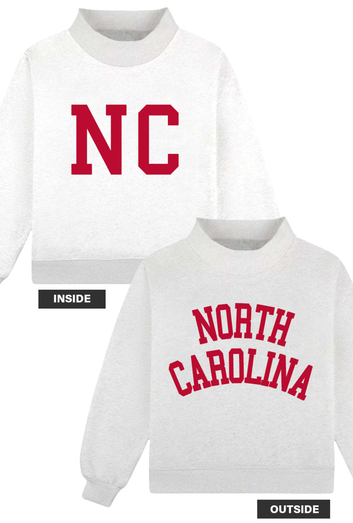 Personalized North Carolina Reversible Mockneck