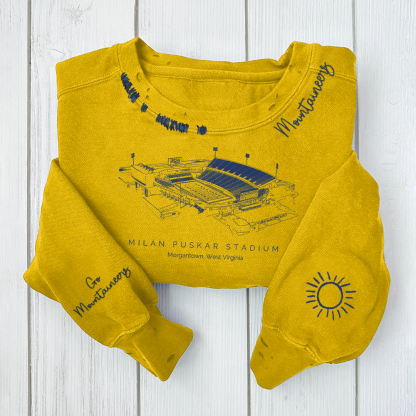 Milan Puskar Stadium-West Virginia Mountaineers Alumni Distressed Mono