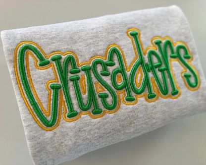 Custom Cropped Double 3D Puff Embroidered Sweatshirt