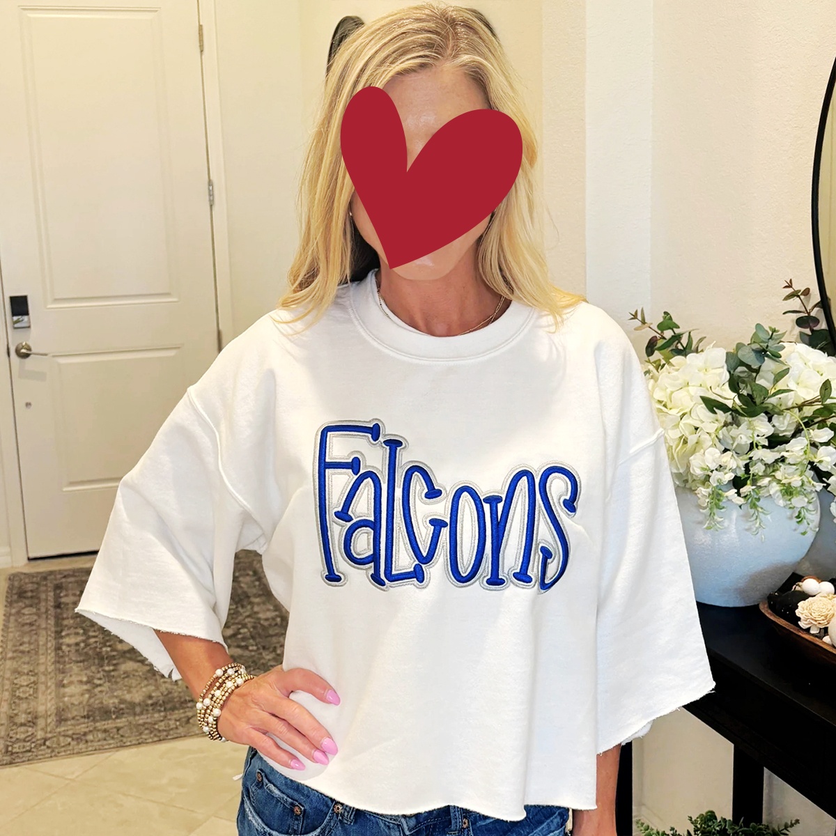 Custom Cropped Double 3D Puff Embroidered Sweatshirt