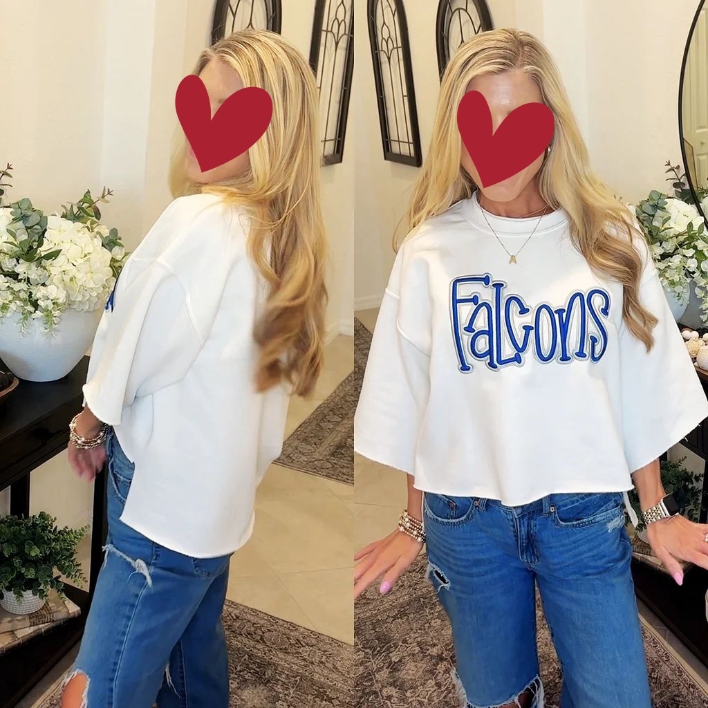 Custom Cropped Double 3D Puff Embroidered Sweatshirt