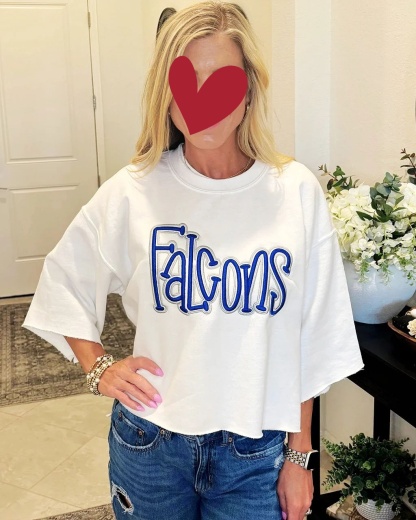 Custom Cropped Double 3D Puff Embroidered Sweatshirt