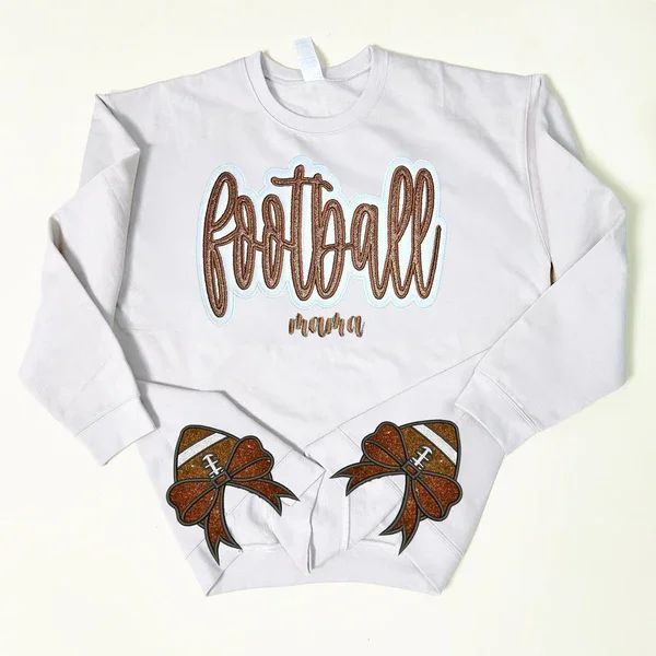 Customized Balls Glitter Sweatshirt Mama Sweatshirt with Sporty Bow – Gifts For Sports Lovers