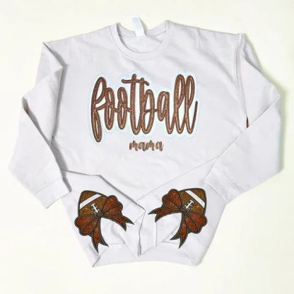 Customized Balls Glitter Sweatshirt Mama Sweatshirt with Sporty Bow – Gifts For Sports Lovers