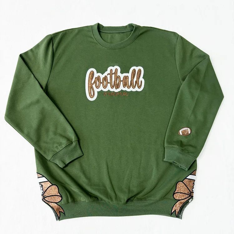 Customized Balls Glitter Sweatshirt Mama Sweatshirt with Sporty Bow – Gifts For Sports Lovers