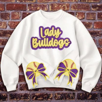 Customized Balls Glitter Sweatshirt Mama Sweatshirt with Sporty Bow – Gifts For Sports Lovers