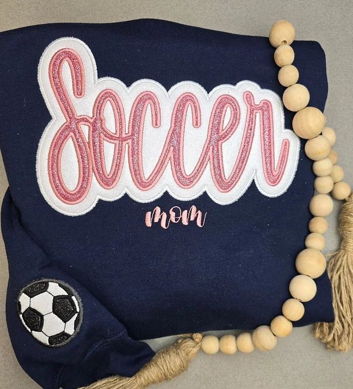 Customized Balls Glitter Sweatshirt Mama Sweatshirt with Sporty Bow – Gifts For Sports Lovers