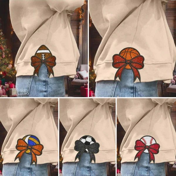 Customized Balls Glitter Sweatshirt Mama Sweatshirt with Sporty Bow – Gifts For Sports Lovers