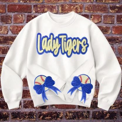 Customized Balls Glitter Sweatshirt Mama Sweatshirt with Sporty Bow – Gifts For Sports Lovers