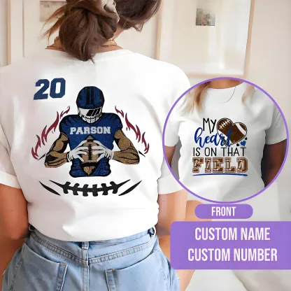 My Heart Is On That Field Football Glitter Shirt