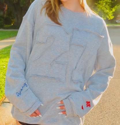 Custom Graduation Year Or Player Number Sweatshirt-Personalized Sleeves For School Spirit, Sports, Or Activities