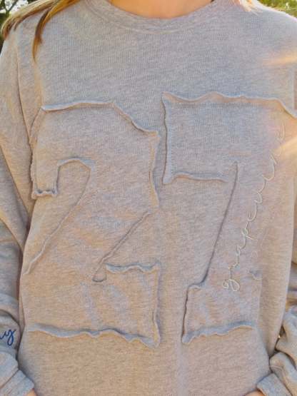 Custom Graduation Year Or Player Number Sweatshirt-Personalized Sleeves For School Spirit, Sports, Or Activities