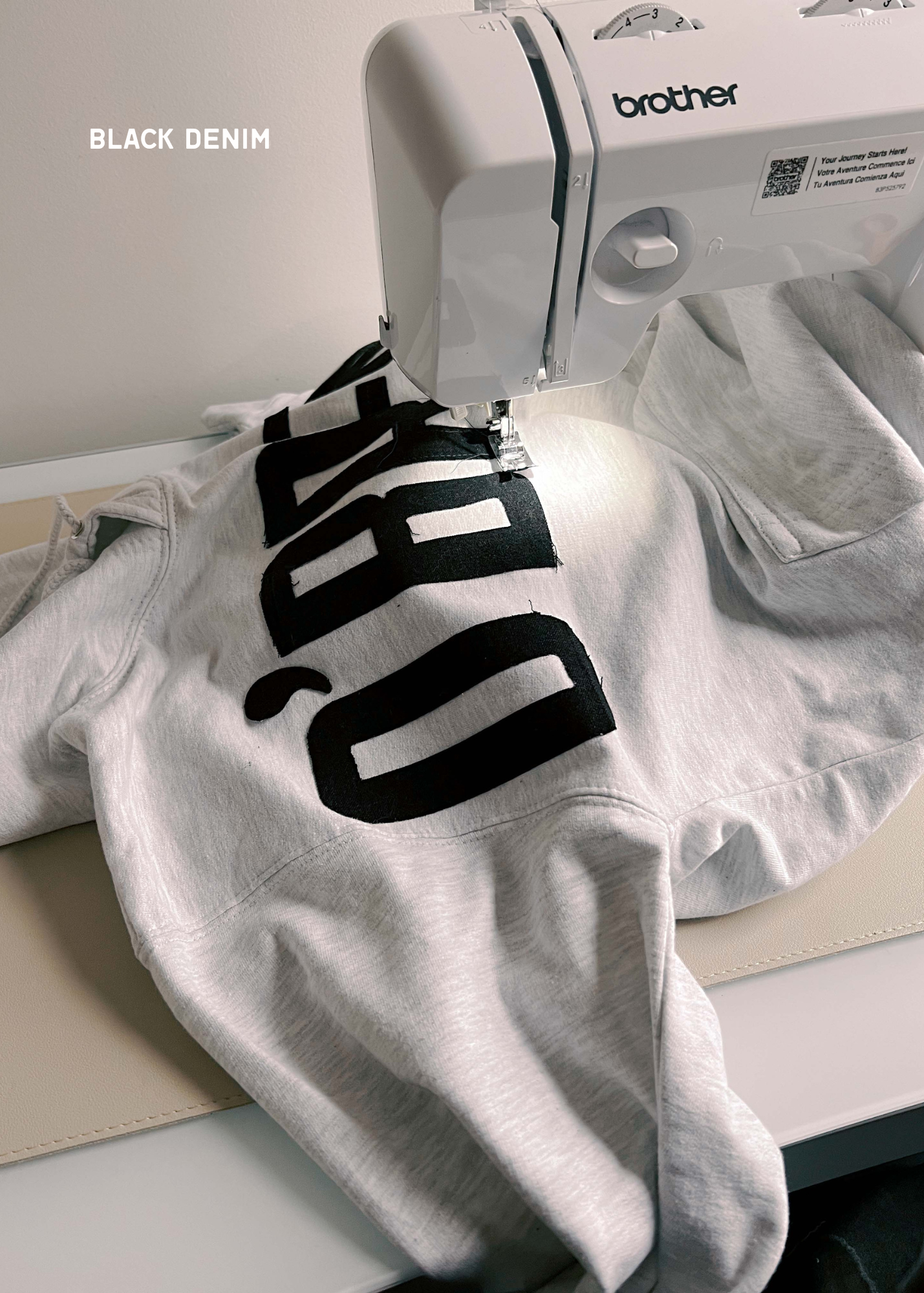 Custom Denim Name/Number Patchwork Sweatshirt