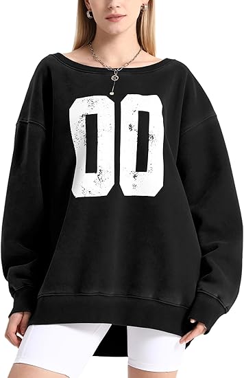 Women's Sports Number Off-The-Shoulder Pullover Sweatshirt