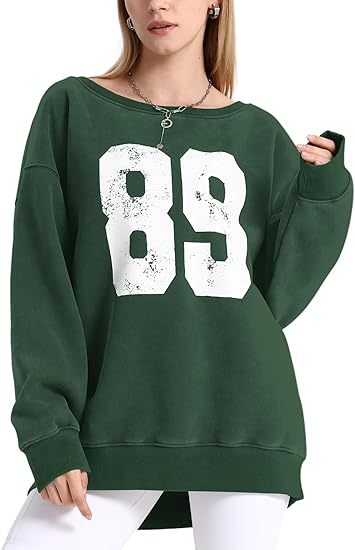 Women's Sports Number Off-The-Shoulder Pullover Sweatshirt