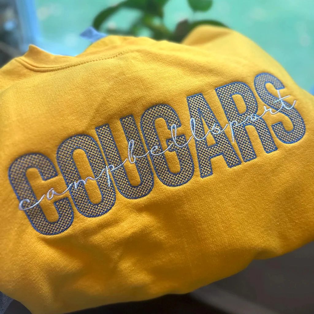 Custom School Team Lace Letter Embroidered Sweatshirt
