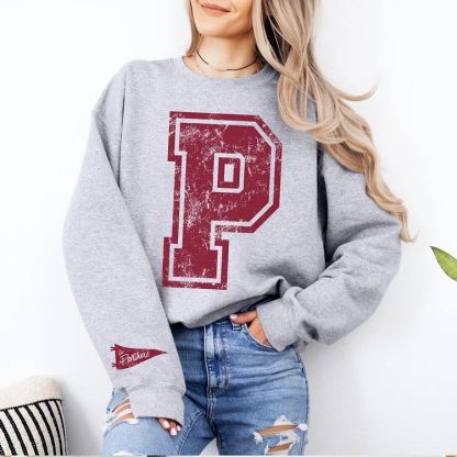 Custom Varsity Letter Sweatshirt Distressed Big Giant Number