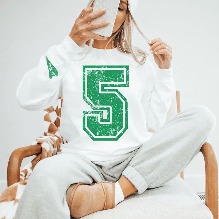 Custom Varsity Letter Sweatshirt Distressed Big Giant Number