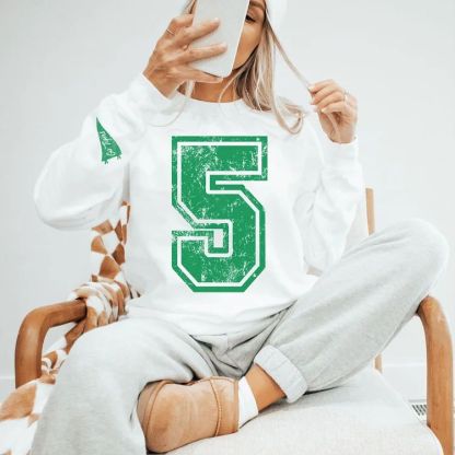 Custom Varsity Letter Sweatshirt Distressed Big Giant Number