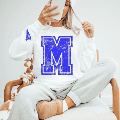 Custom Varsity Letter Sweatshirt Distressed Big Giant Number