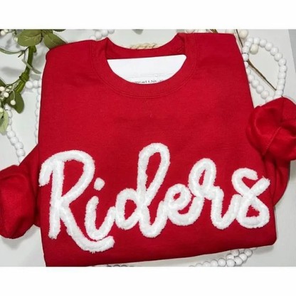 Custom Oversized Team Chenille Embroidered Sweatshirt