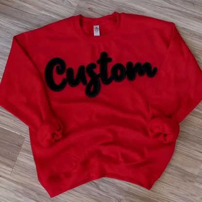 Custom Oversized Team Chenille Embroidered Sweatshirt