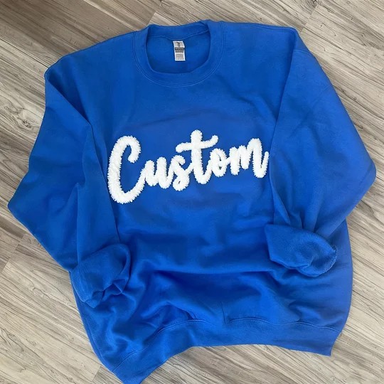Custom Oversized Team Chenille Embroidered Sweatshirt