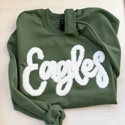 Custom Oversized Team Chenille Embroidered Sweatshirt