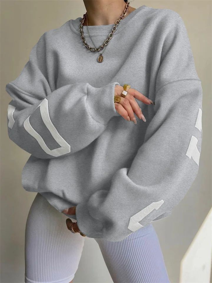 Custom Oversized Lettering Varsity Collegiate Hooded Sweatshirt