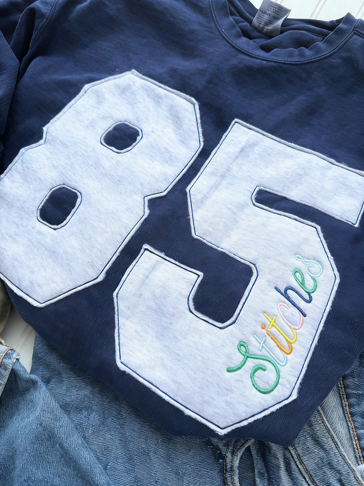 Custom Embroidered Sports Number Crewneck Sweatshirt