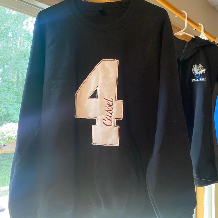 Custom Embroidered Sports Number Crewneck Sweatshirt
